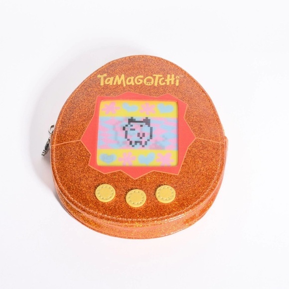 Cakeworthy X Tamagotchi Orange Glitter Zip Pouch - Picture 8 of 9